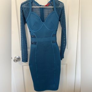 Wow couture teal/ blue bandage dress brand new without tags